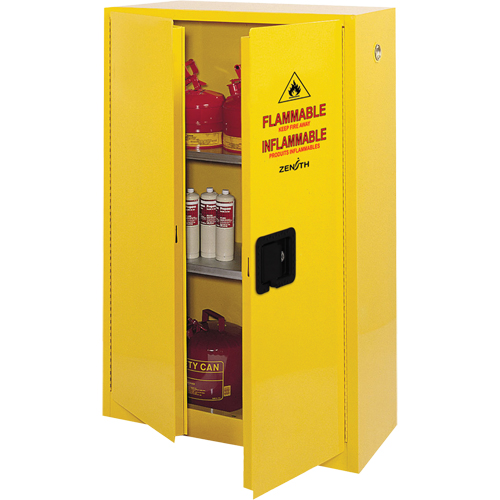 Flammable Storage Cabinet, 45 gal., 2 Door, 43" W x 65" H x 18" D Duraquip Inc