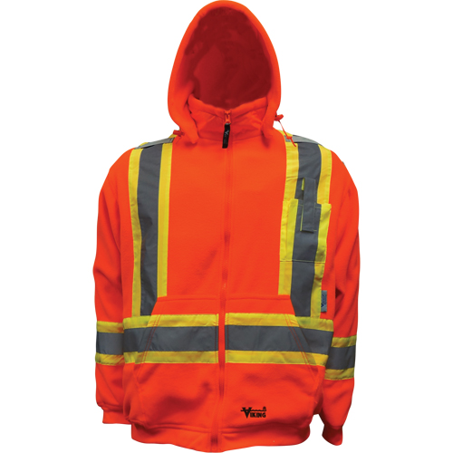 Safety Fleece Hoodie, Fleece/Polyester, Small, Orange Duraquip Inc