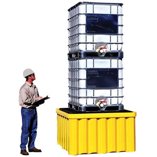 Ultra-IBC Spill Pallet&reg; with Drain, 400 US gal. Spill Capacity, 58.75" x 58.75" x 33" Duraquip Inc