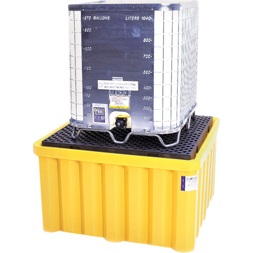 Ultra-IBC Spill Pallet&reg; with Drain, 400 US gal. Spill Capacity, 58.75" x 58.75" x 33" Duraquip Inc