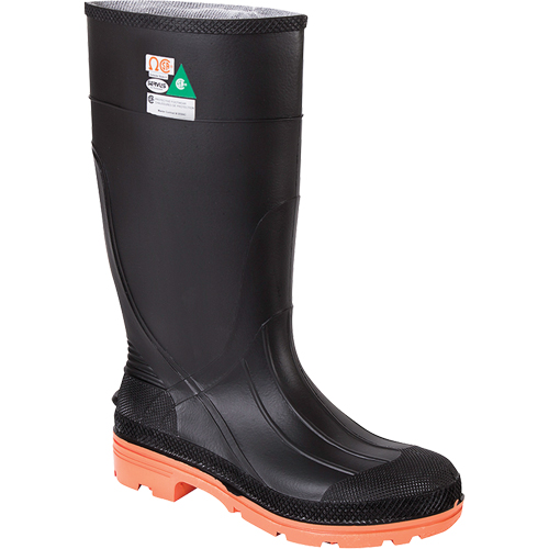 Bottes de travail PRM, PVC, Embout Acier, Pointure 7, Semelle R&eacute;sistant aux perforations Duraquip Inc
