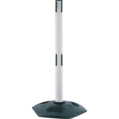 Poteau receveur robuste &agrave; ligne double, Hauteur de 38", Blanc Duraquip Inc