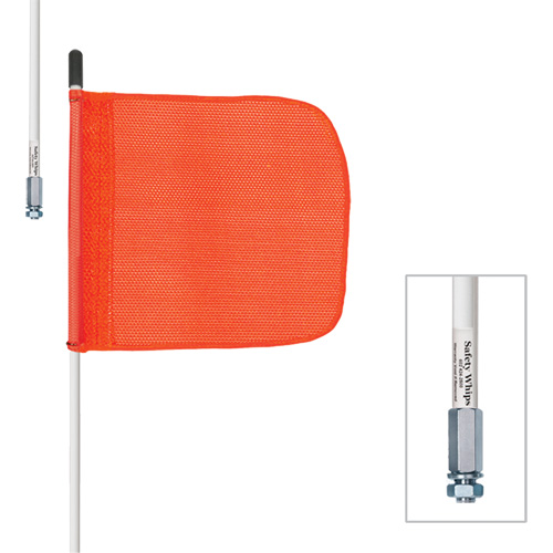 Safety Whip&reg; Heavy-Duty Whips, Threaded Mount, 5' High, Orange Duraquip Inc