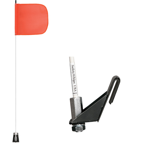 Tiges de s&eacute;curit&eacute; pour travaux l&eacute;gers Safety Whip, Fixation Fen&ecirc;tre, Hauteur 5', Orange Duraquip Inc