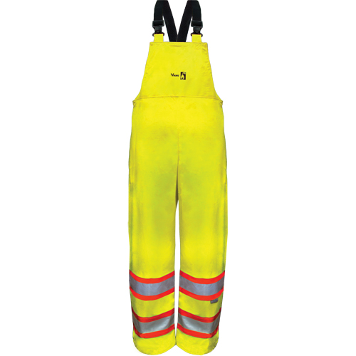 Hi-Vis FR/PU Safety Rain Bib Pants, 4X-Large Duraquip Inc