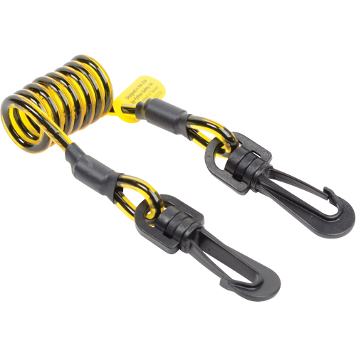 Coil Tool Tether, Coil, Dual Clip Duraquip Inc