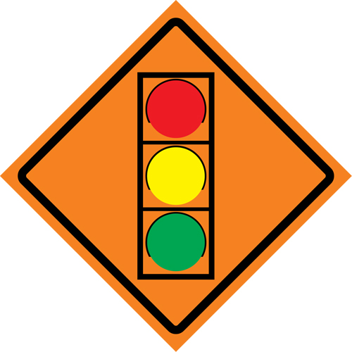 Stop Light Roll-Up Traffic Sign, 29-1/2" x 29-1/2", Vinyl, Pictogram Duraquip Inc