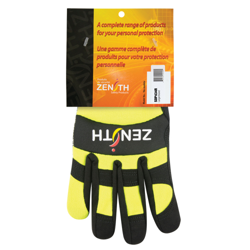ZM500 High-Visibility Cut-Resistant Mechanic's Gloves, HPPE Palm, Size 2X-Large Duraquip Inc