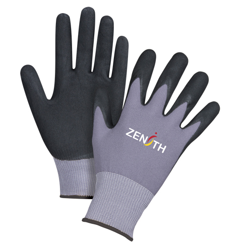 Gants ZX-1 de premi&egrave;re qualit&eacute; compatibles avec les &eacute;crans tactiles, 10/T-Grand, R&ecirc;vetement Nitrile/Mousse de nitrile, Calibre 15, Enveloppe en Nylon Duraquip Inc