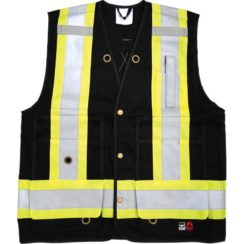 Veste de s&eacute;curit&eacute; ignifug&eacute;e pour arpenteur, Noir, Petit, Coton Duraquip Inc