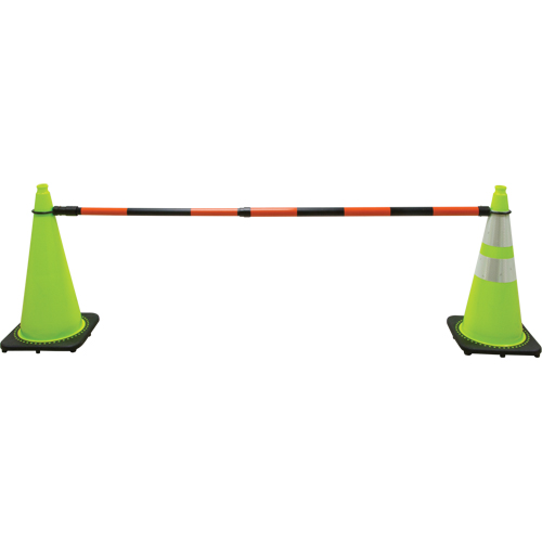 Retractable Cone Bar, 7' 5" Extended Length, Black/Orange Duraquip Inc