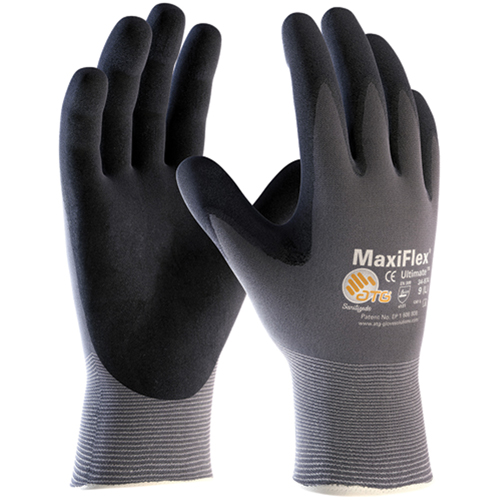 ATG MaxiFlex&reg; Ultimate Gloves, 6/X-Small, Foam Nitrile Coating, 15 Gauge, Nylon Shell Duraquip Inc