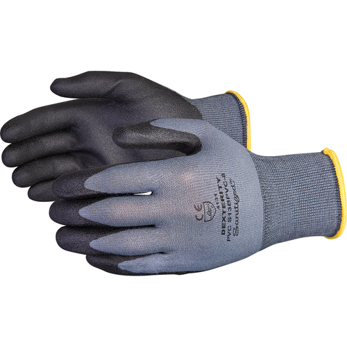 Dexterity&reg; Coated Gloves, 9/Large, PVC Coating, 13 Gauge, Nylon Shell Duraquip Inc