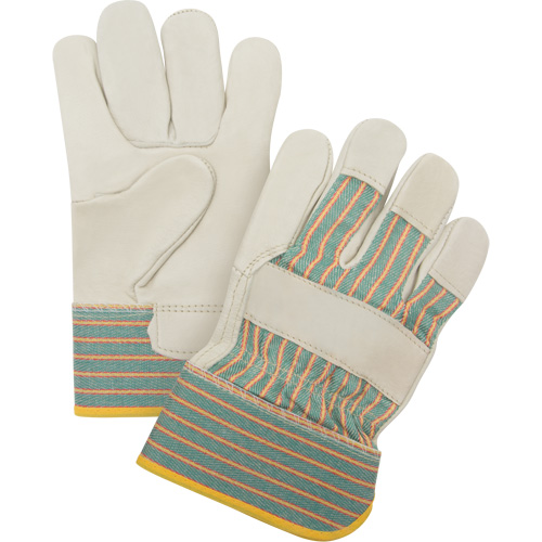 Abrasion-Resistant Fitter's Gloves, Medium, Grain Cowhide Palm Duraquip Inc