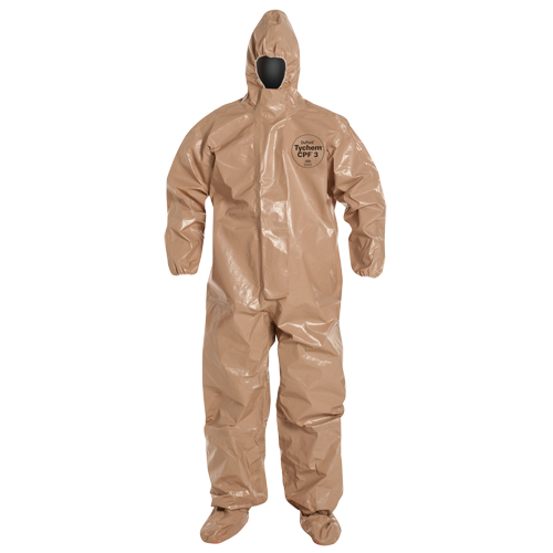 Combinaison de protection Tychem 5000 avec capuchon, Petit, Brun Duraquip Inc