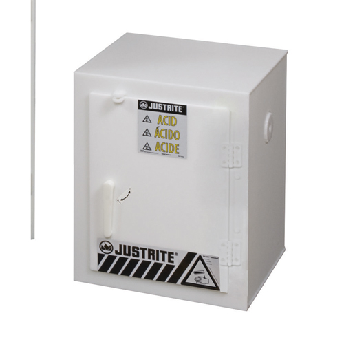 Solid Polyethylene Acid Cabinets, 6 x 0.66043 Gal., 17" x 22" x 17" Duraquip Inc