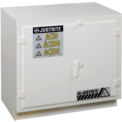 Solid Polyethylene Acid Cabinets, 6 x 0.66043 Gal., 36" x 35.75" x 21.75" Duraquip Inc