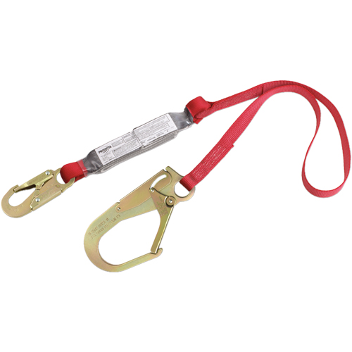 PRO Shock Absorbing Lanyards, 6', Gate Hook Center, Snap Hook Leg Ends, Polyester Duraquip Inc