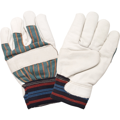 Abrasion-Resistant Winter-Lined Work Gloves, Medium, Grain Cowhide Palm, Cotton Fleece Inner Lining Duraquip Inc