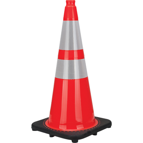 Premium Traffic Cone, 28", Orange, 4" & 6" Reflective Collar(s) Duraquip Inc