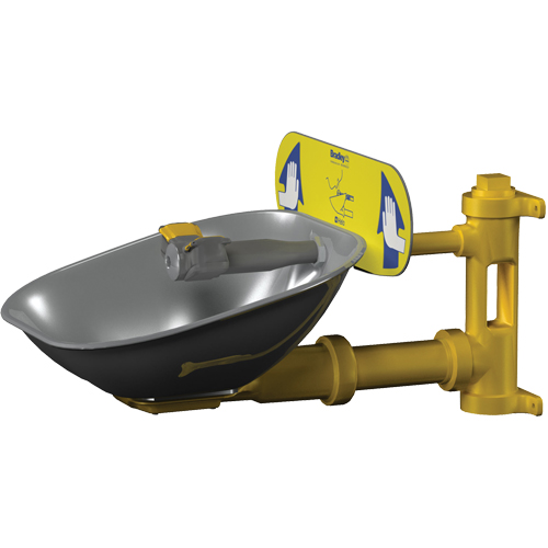 Halo Eyewash Stations, Wall-Mount Installation, Stainless Steel Bowl Duraquip Inc