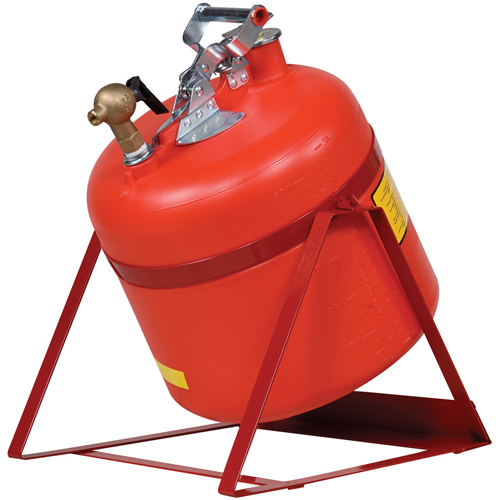 Laboratory Safety Can with Faucet, Type I, Steel, 5 US gal., Red, FM Approved Duraquip Inc