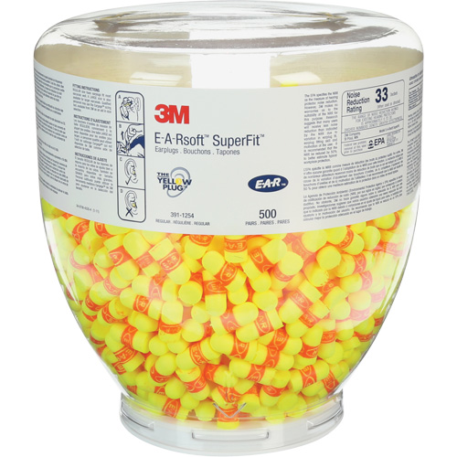 Refill E-A-Rsoft SuperFit One Touch Earplugs, Bulk - Canister Duraquip Inc