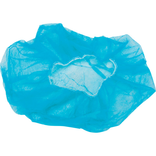 Non-Woven Bouffant Caps, Polypropylene, 21"/Large, Blue Duraquip Inc
