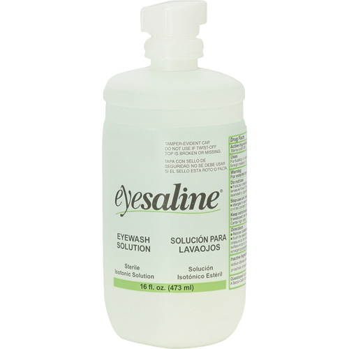 Saline Eyewash Bottles, Full Bottle, 16 oz. Duraquip Inc