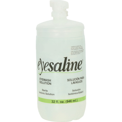 Bouteilles de solution saline pour douche oculaire, Bouteille Plein, 32 oz Duraquip Inc