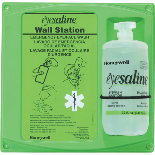 Support mural pour solution saline de douche oculaire, Simple Duraquip Inc