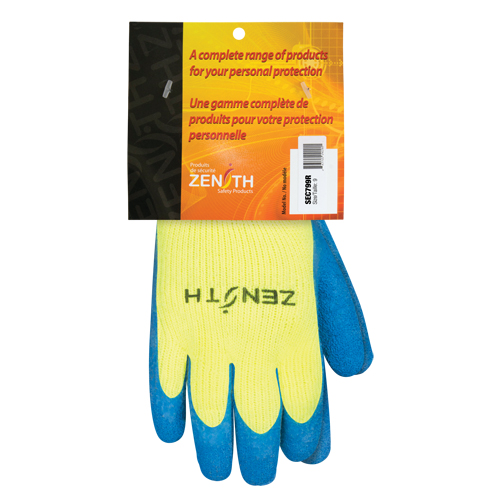 Gants haute visibilit&eacute; doubl&eacute;s d'acrylique de caoutchouc naturel, 9, R&ecirc;vetement Latex de caoutchouc, Calibre 7, Enveloppe en Acrylique Duraquip Inc