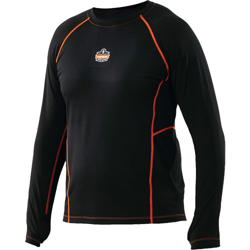 Long Sleeve Thermal Shirts, Men's, Medium, Black Duraquip Inc