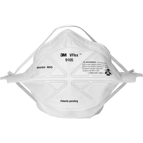 9105S VFlex Particulate Respirators, N95, NIOSH Certified, Small Duraquip Inc