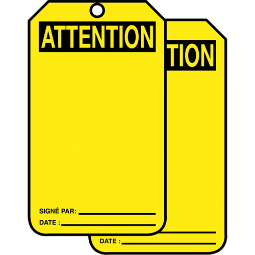 Safety Tags, Cardstock, 3-1/8" W x 5-7/8" H, French Duraquip Inc
