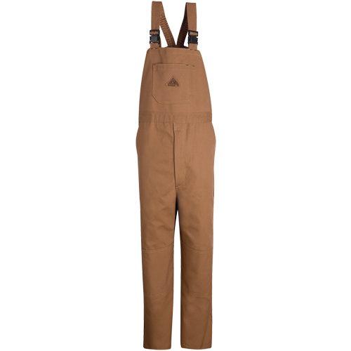 Flame-Resistant Duck Lined Bib Overalls, Medium, Brown Duraquip Inc