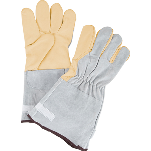 Standard-Duty Snug Wrist Work Gloves, Large, Grain Cowhide Palm Duraquip Inc