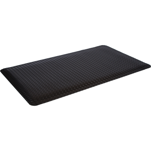 Tapis de style plateforme WD, Losange, 2' x 75' x 5/8", Noir, &eacute;ponge Duraquip Inc