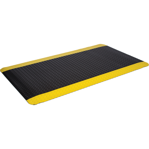WD Deck Plate Mats, Diamond, 3' x 12' x 5/8", Black/Yellow, Sponge Duraquip Inc