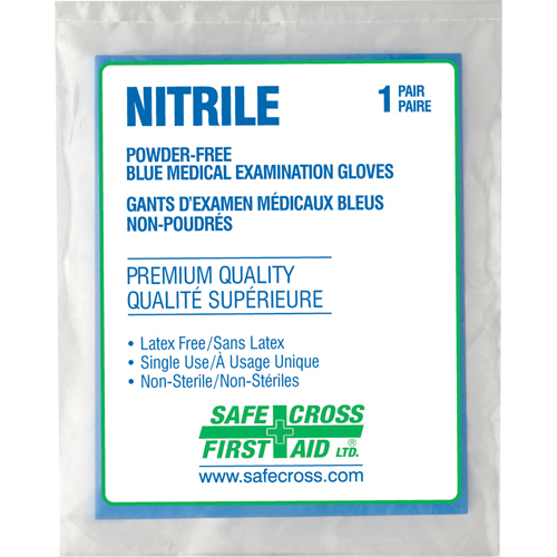 Gants d'examen m&eacute;dical, Grand, Nitrile, 5 mils, Sans poudre, Transparent, Classe 2 Duraquip Inc