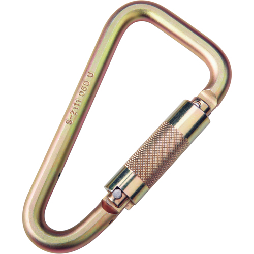 Saflok Carabiners, Steel, 3600 lbs Capacity Duraquip Inc