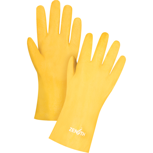 Gants &agrave; fini rugueux et r&eacute;sistants aux produits chimiques, Taille 9, 12" lo, PVC, Doublure en Interlock, 47-mil Duraquip Inc