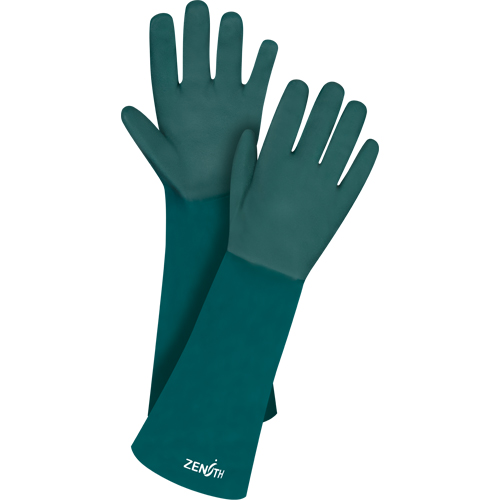 Double Dipped Green Gloves, 18" L, PVC, Cotton Jersey Inner Lining, 70-mil Duraquip Inc