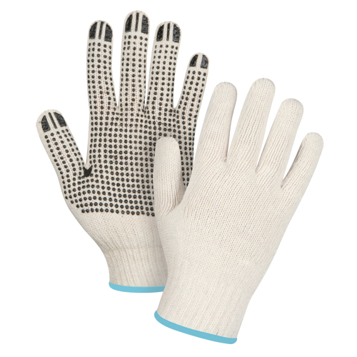 Lightweight Dotted String Knit Gloves, Poly/Cotton, Single Sided, 7 Gauge, X-Large Duraquip Inc