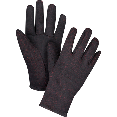 Gants de jersey, Grand, Brun, Molleton rouge, &agrave; enfiler Duraquip Inc