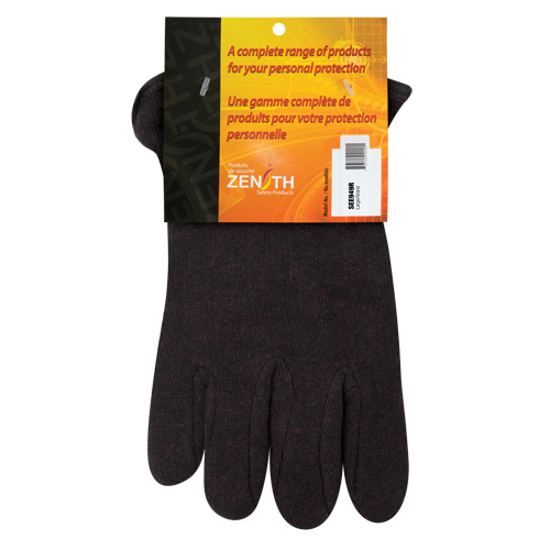 Gants de jersey, Grand, Brun, Molleton rouge, &agrave; enfiler Duraquip Inc