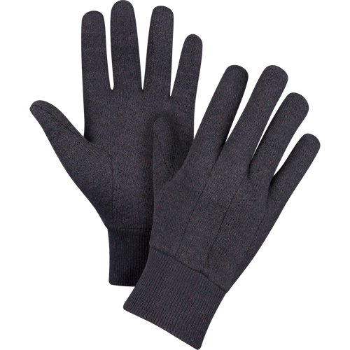 Gants de jersey, Grand, Brun, Non doubl&eacute;, Poignet en tricot Duraquip Inc