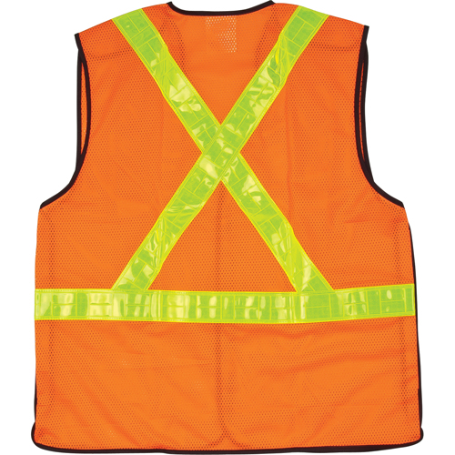 Veste de s&eacute;curit&eacute; pour la circulation d&eacute;tachable en cinq points, Orange haute visibilit&eacute;, Grand, Polyester Duraquip Inc