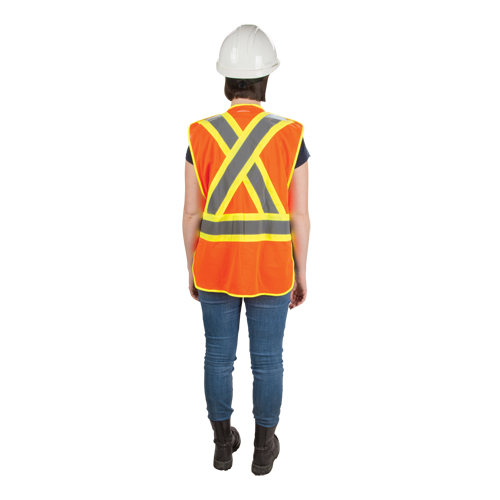 CSA Compliant High Visibility Surveyor Vest, High Visibility Orange, 2X-Large, Polyester Duraquip Inc