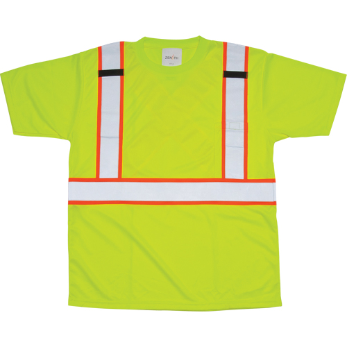CSA Compliant T-Shirt, Polyester, Medium, High Visibility Lime-Yellow Duraquip Inc